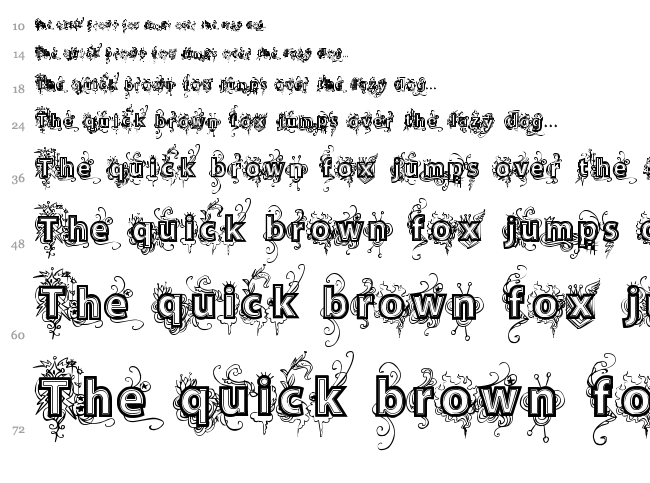 VTKS Deja Vu font waterfall